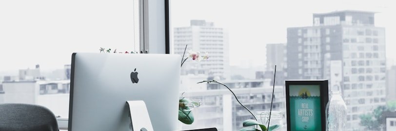 closeup photo of silver iMac
