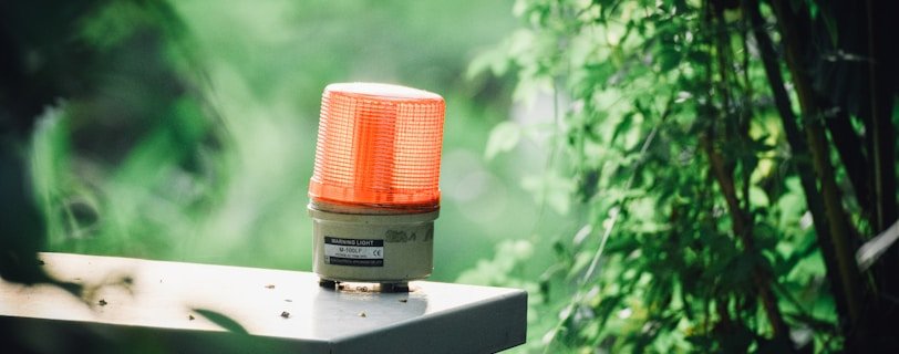 light beacon on table