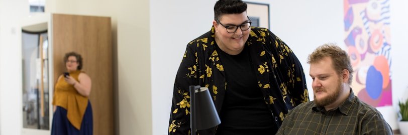 man using laptop on desk