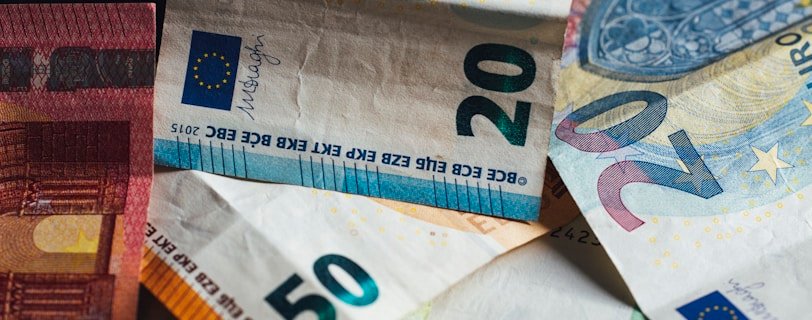 20 euro bill on white textile