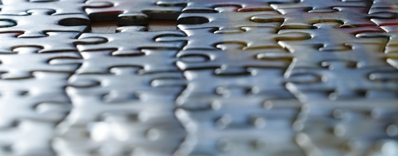 a close up view of a puzzle piece